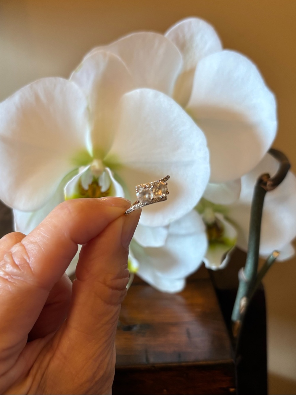 Vintage Faux Diamond Silver Ring